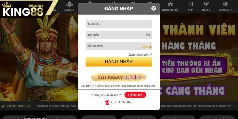 Các bước đăng nhập KING88 mới nhất cho tân thủ